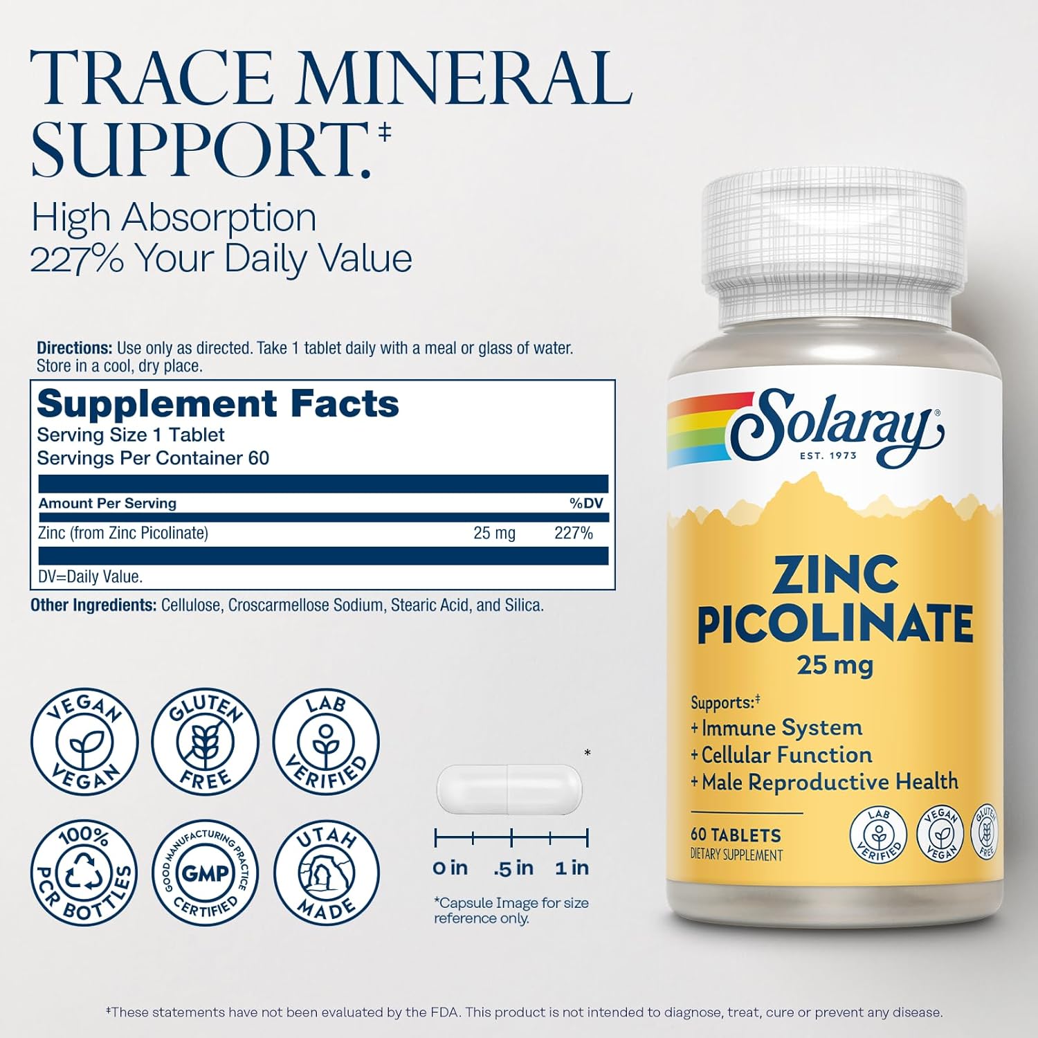 SOLARAY Zinc Picolinate 25 mg