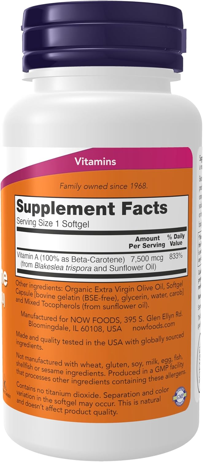 NOW Foods Natural Beta Carotene 25,000 IU